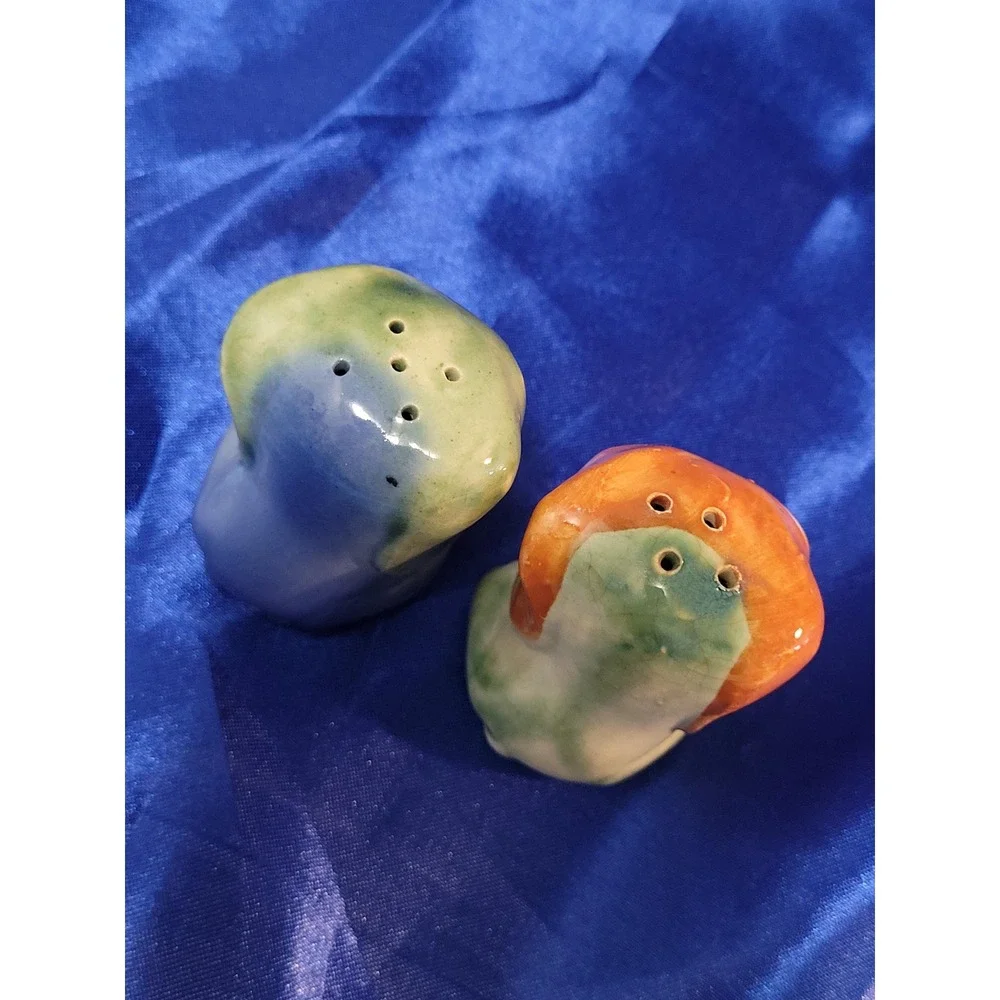 Ceramic Anthropomorphic Dog Salt and Pepper Shakers Vintage Marked Japan